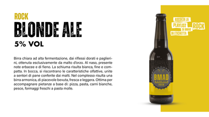 Birra artigianale Blond Ale confezione da 12 bottiglie da 33 cl, Vol 5%