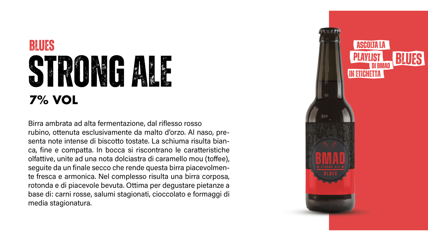 Birra artigianale Amber Strong Ale confezione da 12 bottiglie da 33 cl, Vol 7%
